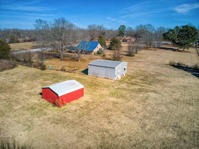 aerial view with a rural view