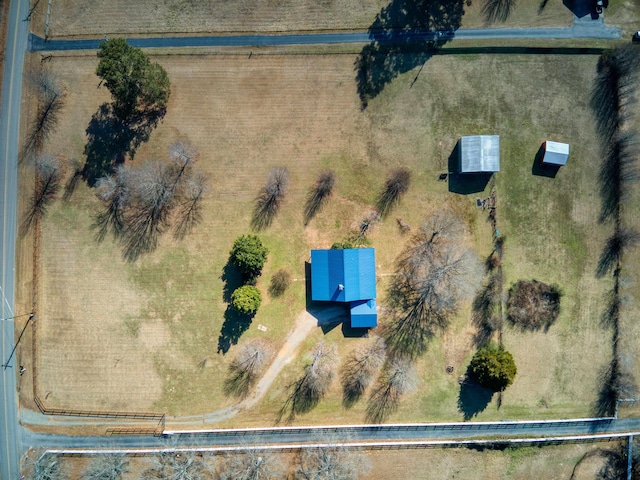 aerial view featuring a rural view