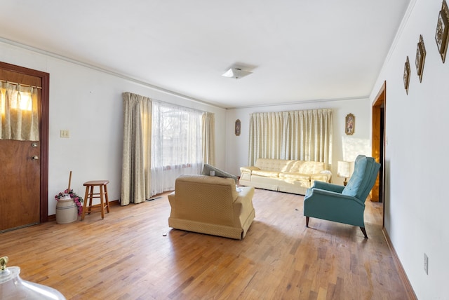 living room featuring light hardwood / wood-style floors