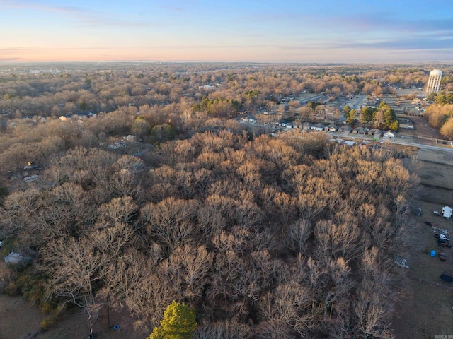 view of aerial view at dusk