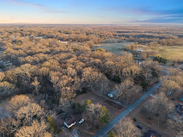 view of aerial view at dusk