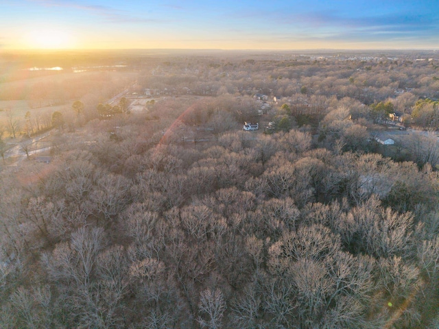 view of aerial view at dusk