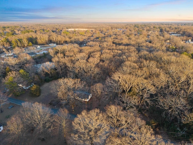 view of aerial view at dusk