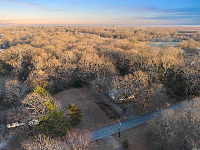 view of aerial view at dusk