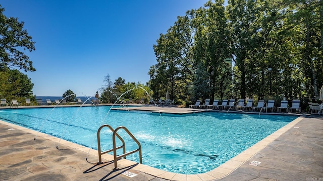 view of pool featuring a patio area