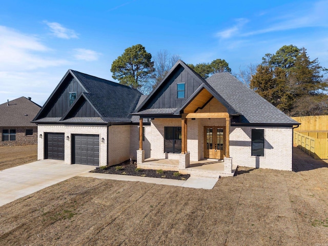 view of front of property with a porch and a front yard