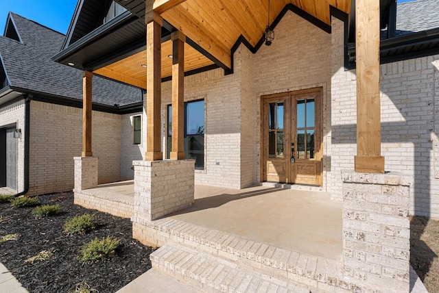 view of patio featuring french doors