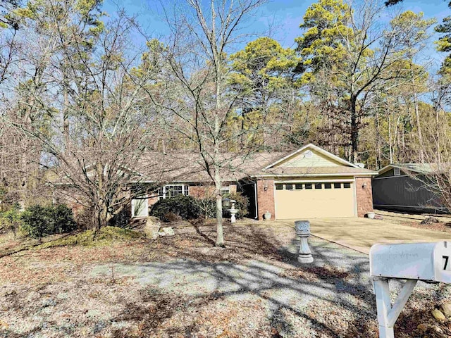 single story home with a garage