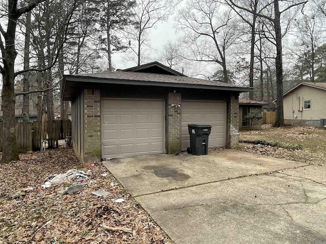 view of garage