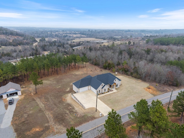 bird's eye view featuring a rural view