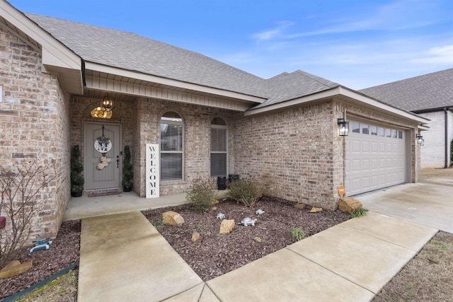 property entrance featuring a garage