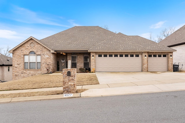 view of front of home with a garage