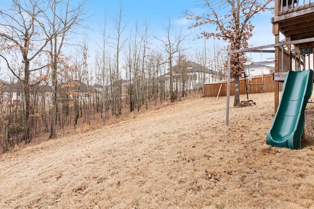 view of yard featuring a playground