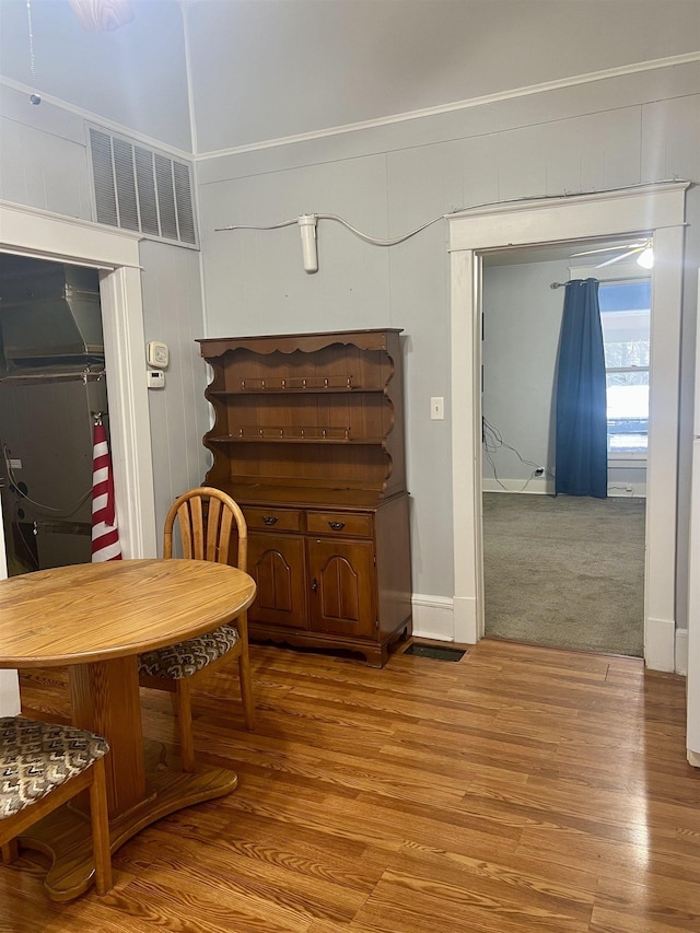 dining room with light hardwood / wood-style floors