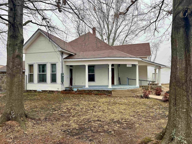 view of front of home with a porch