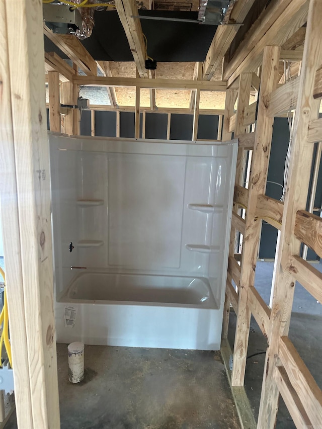 bathroom with concrete floors