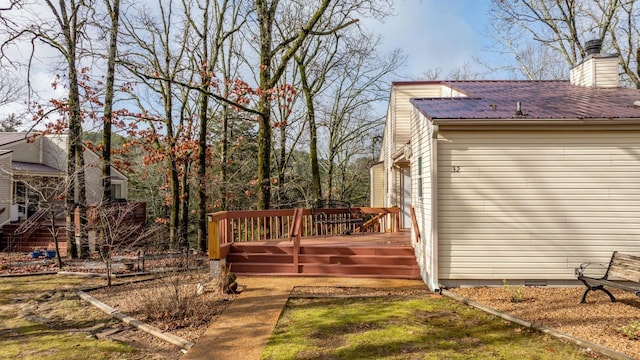 view of yard with a deck