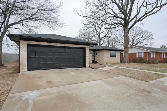 single story home with a garage