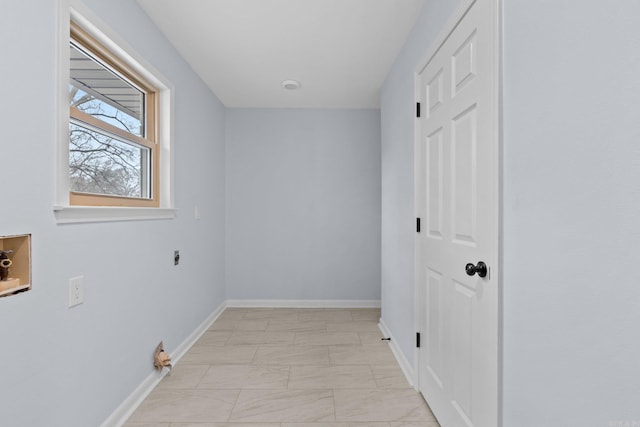 laundry area with washer hookup and hookup for an electric dryer