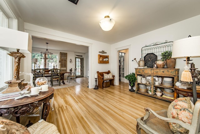 living room featuring light hardwood / wood-style floors