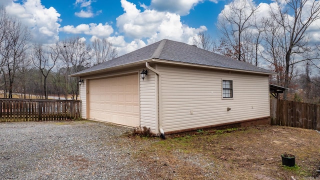 view of garage