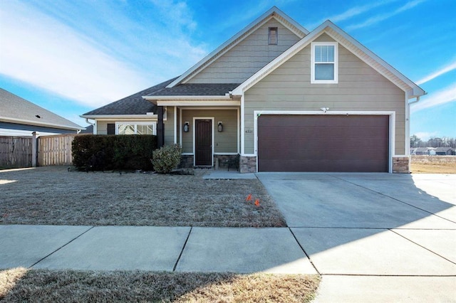 craftsman inspired home featuring a garage