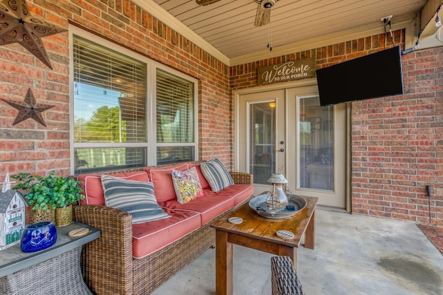 view of patio / terrace with an outdoor hangout area