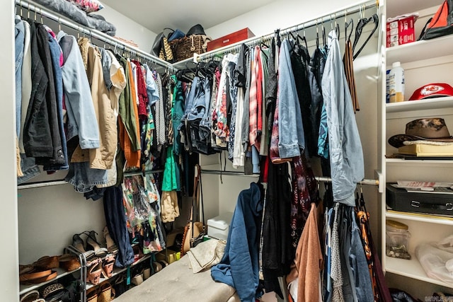 view of walk in closet