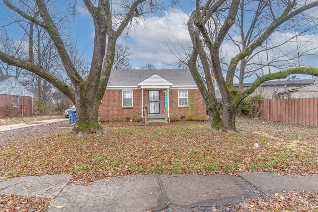 view of single story home