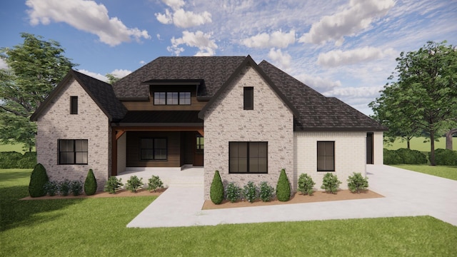 view of front of home featuring a front yard