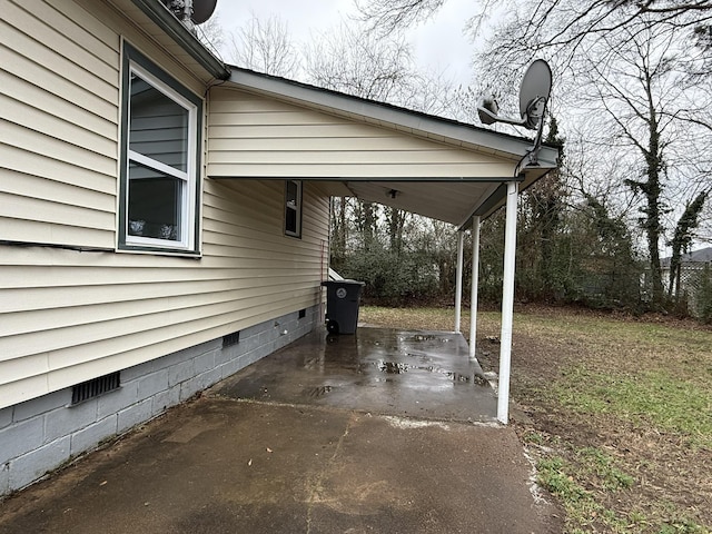 view of patio with a carport