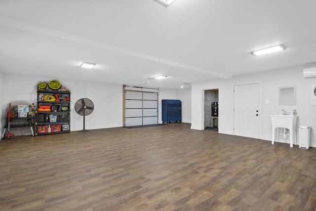 garage with a wall mounted AC