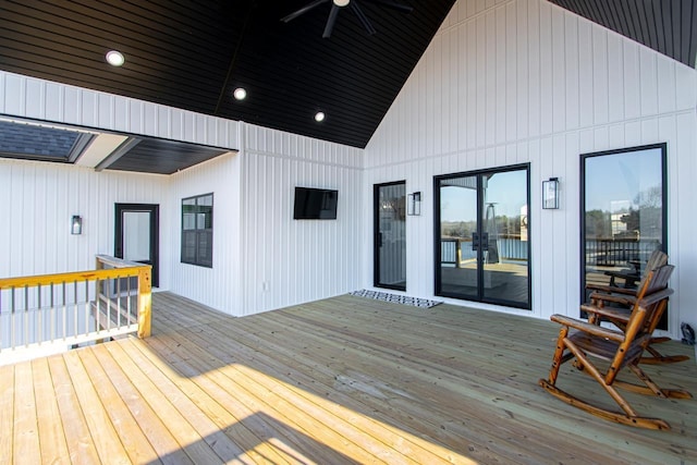 deck featuring ceiling fan