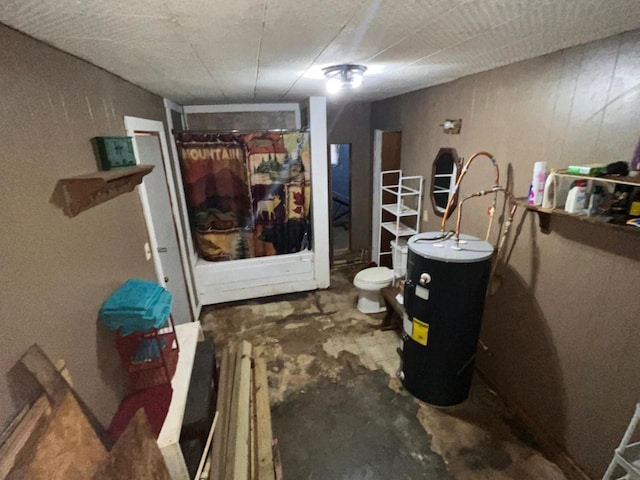 interior space with electric water heater