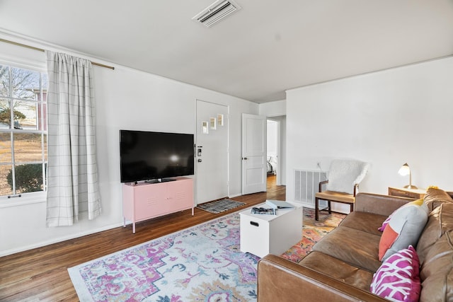 living room featuring wood-type flooring