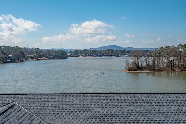 property view of water featuring a mountain view