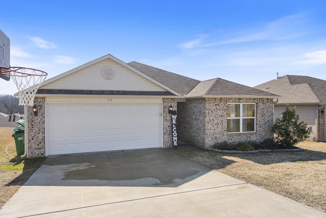 ranch-style home with a garage