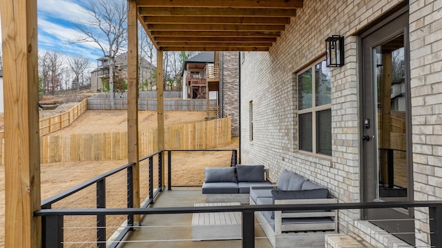 view of patio featuring an outdoor hangout area