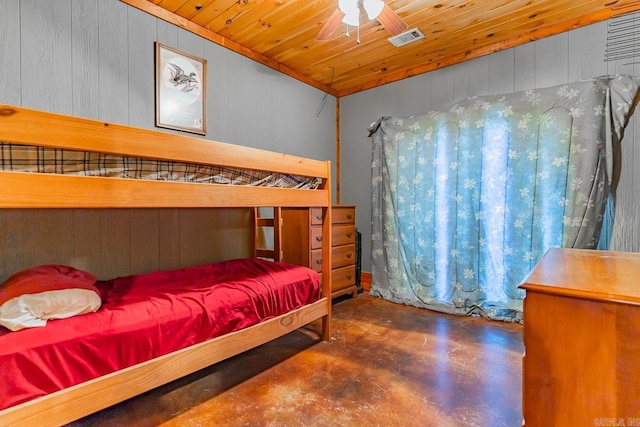 bedroom featuring wooden ceiling