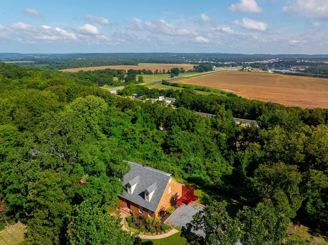 aerial view with a rural view