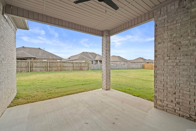 view of patio / terrace with ceiling fan