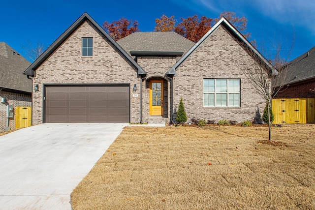 view of front of home with a front lawn