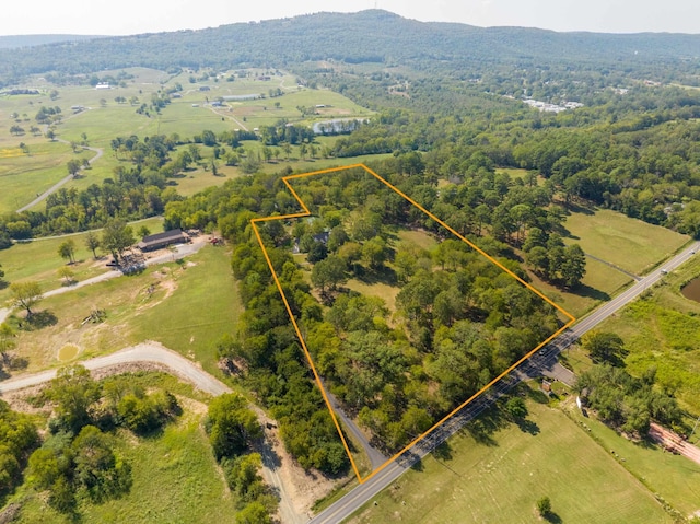 aerial view with a rural view