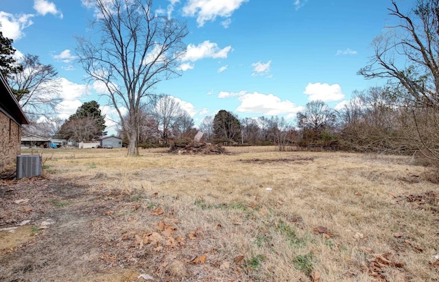 view of yard featuring central AC