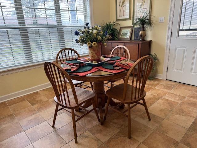 dining area featuring plenty of natural light