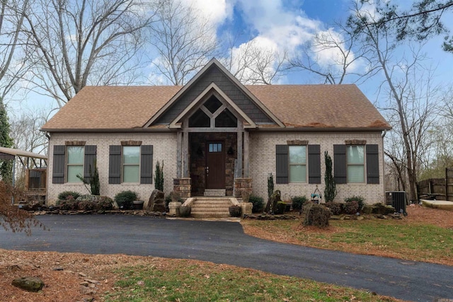 view of front of home with central AC