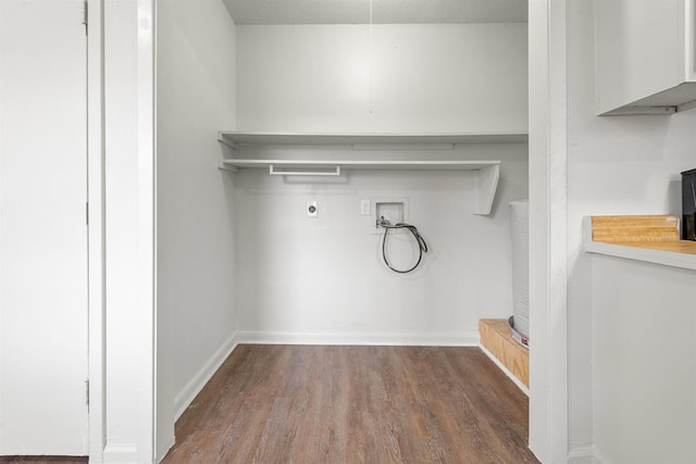 washroom with washer hookup, wood-type flooring, and hookup for an electric dryer