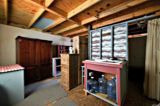 interior space with hardwood / wood-style flooring