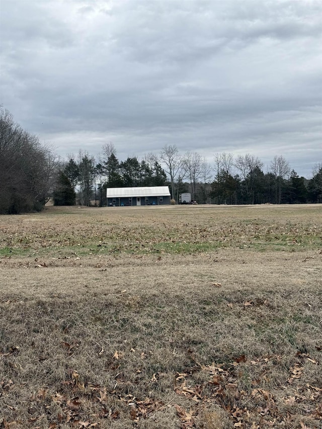 view of yard with a rural view