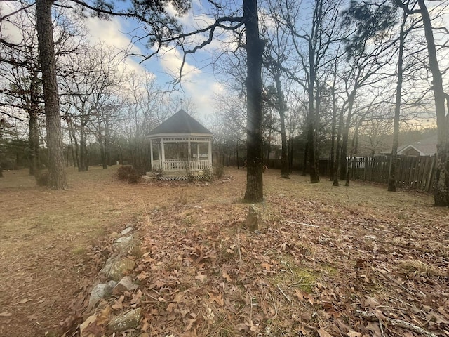 view of yard featuring a gazebo